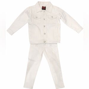 EXIT Apparel Toddler White Denim Jacket & Pants Set Size 3T NWT Designer Kids